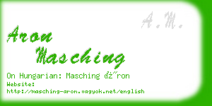 aron masching business card